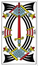 Seven of Swords Tarot de Marseille
