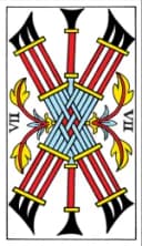 Seven of Wands Tarot de Marseille