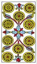Ten of Pentacles Tarot de Marseille